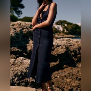 Sezane Midnight Blue Maxi Dress